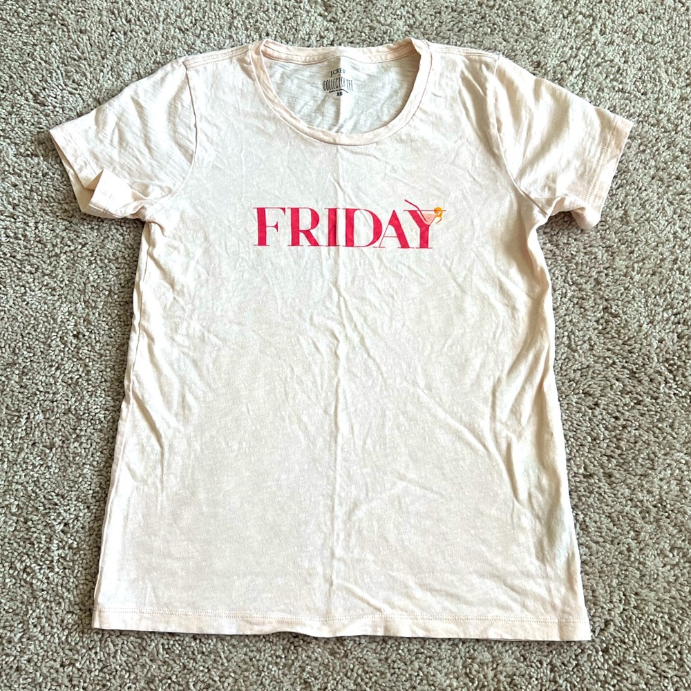 j crew collector tee “Friday” with martini glass